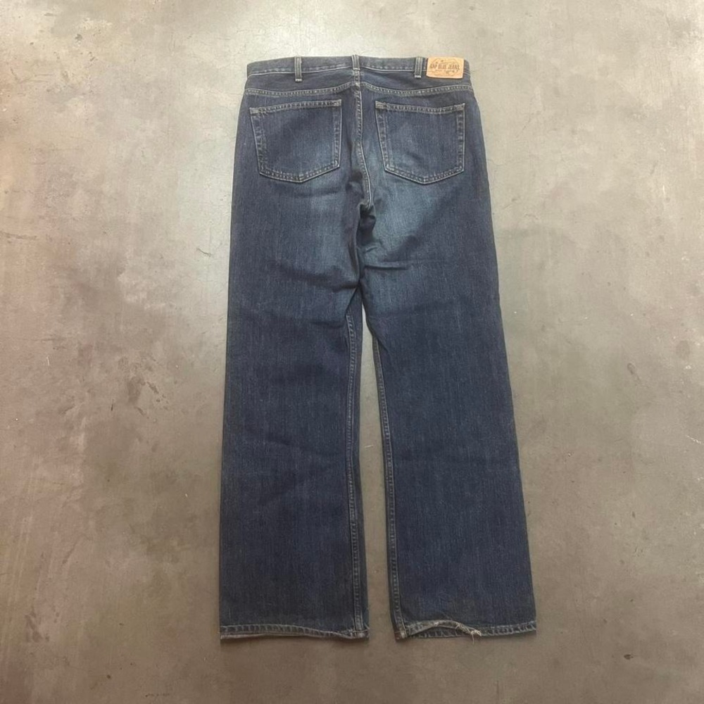 Vintage gap men's blue wash bootcut jeans USA made 90s wide leg 36